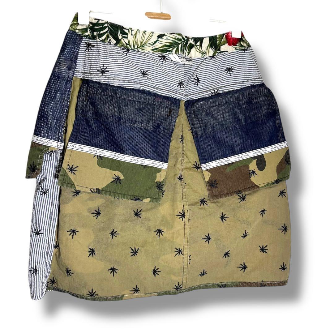 MARK&LONA マークアンドロナ スカート S ストライプ 迷彩 カモフラ