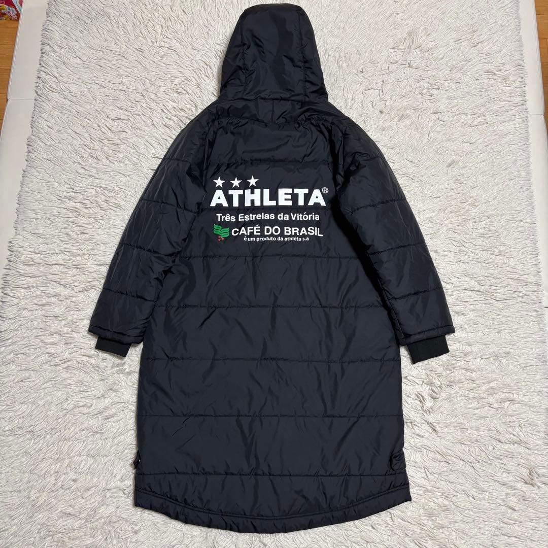 未使用級 ATHLETA ベンチコート ブラック フード 保温性 軽量