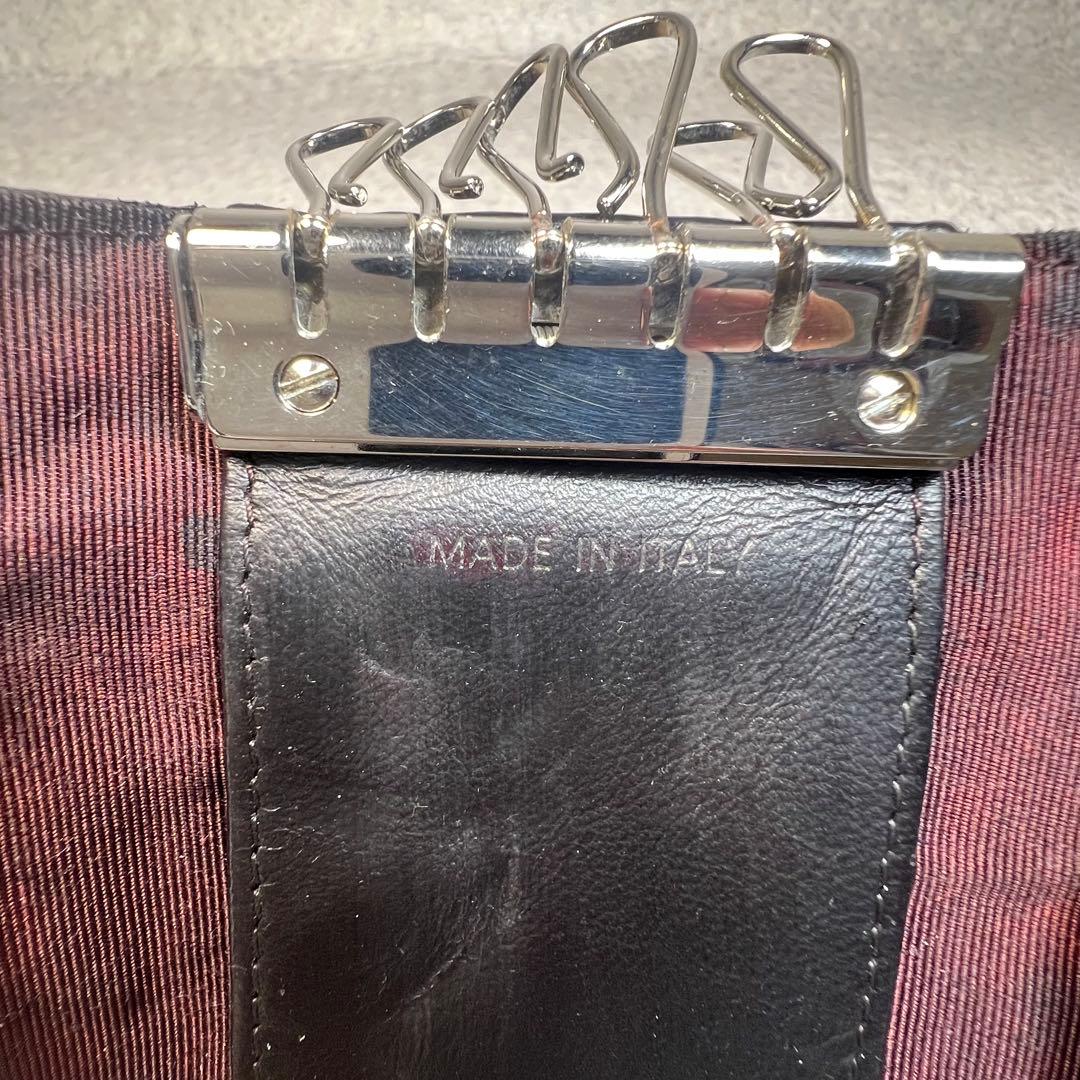 超美品236CHANEL マトラッセラムスキンココマーク6連キーケース　ブラック