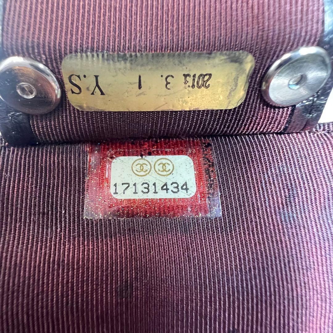 超美品236CHANEL マトラッセラムスキンココマーク6連キーケース　ブラック