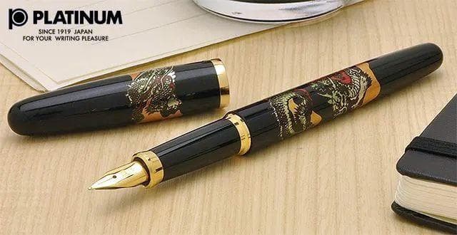 値下げしました【新品】プラチナ万年筆 近代蒔絵「美巧・双龍」細字（Ｆ）おまけつき