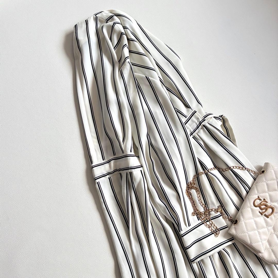 ◆美品◆3万◆Liesse◆ストライプシャツワンピース◆スプリングコート◆F