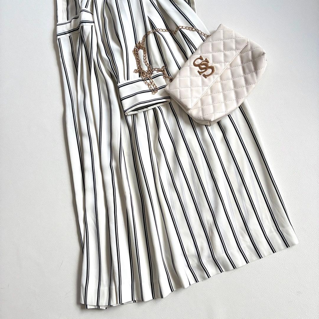 ◆美品◆3万◆Liesse◆ストライプシャツワンピース◆スプリングコート◆F