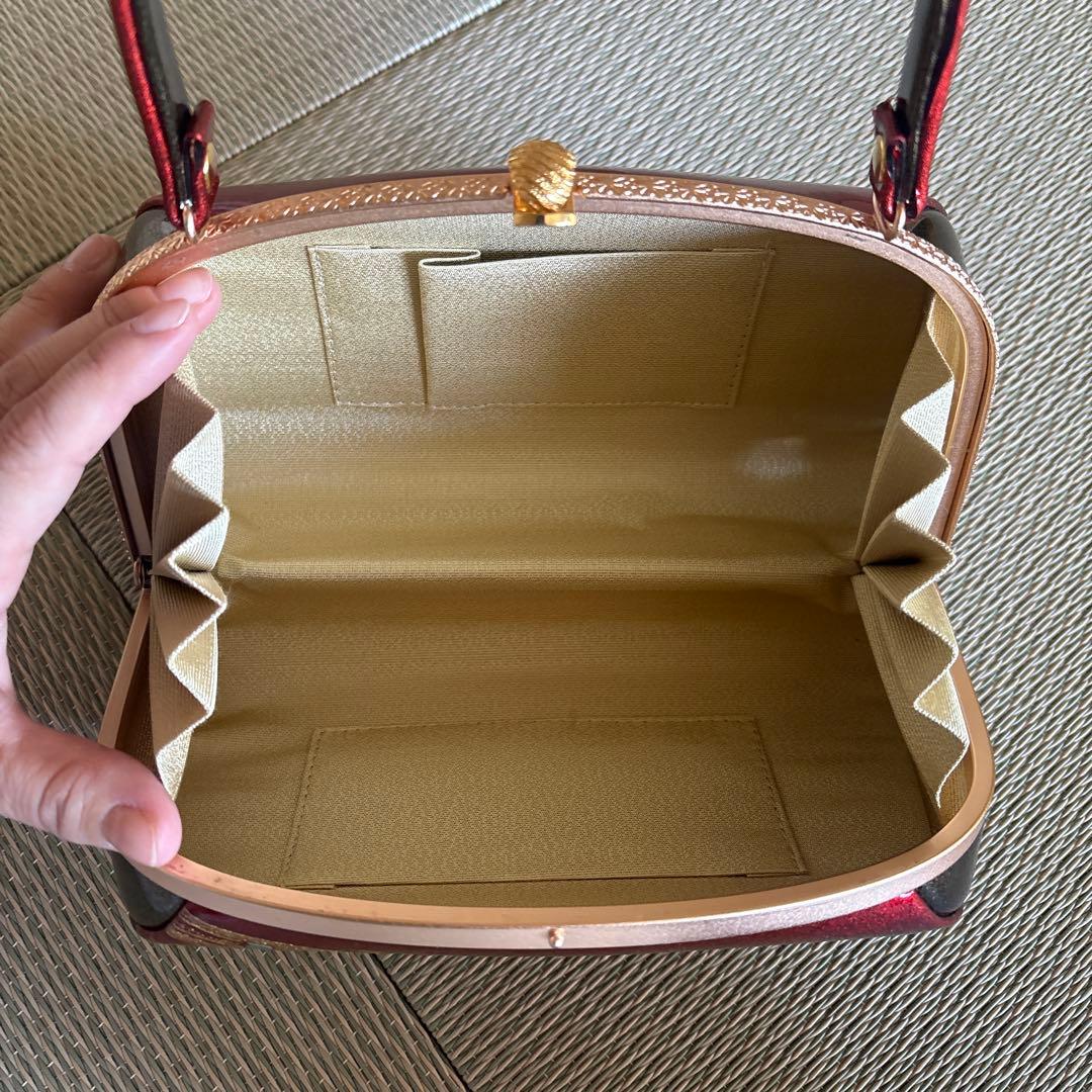 和装用バッグ 赤と黒のグラデーション