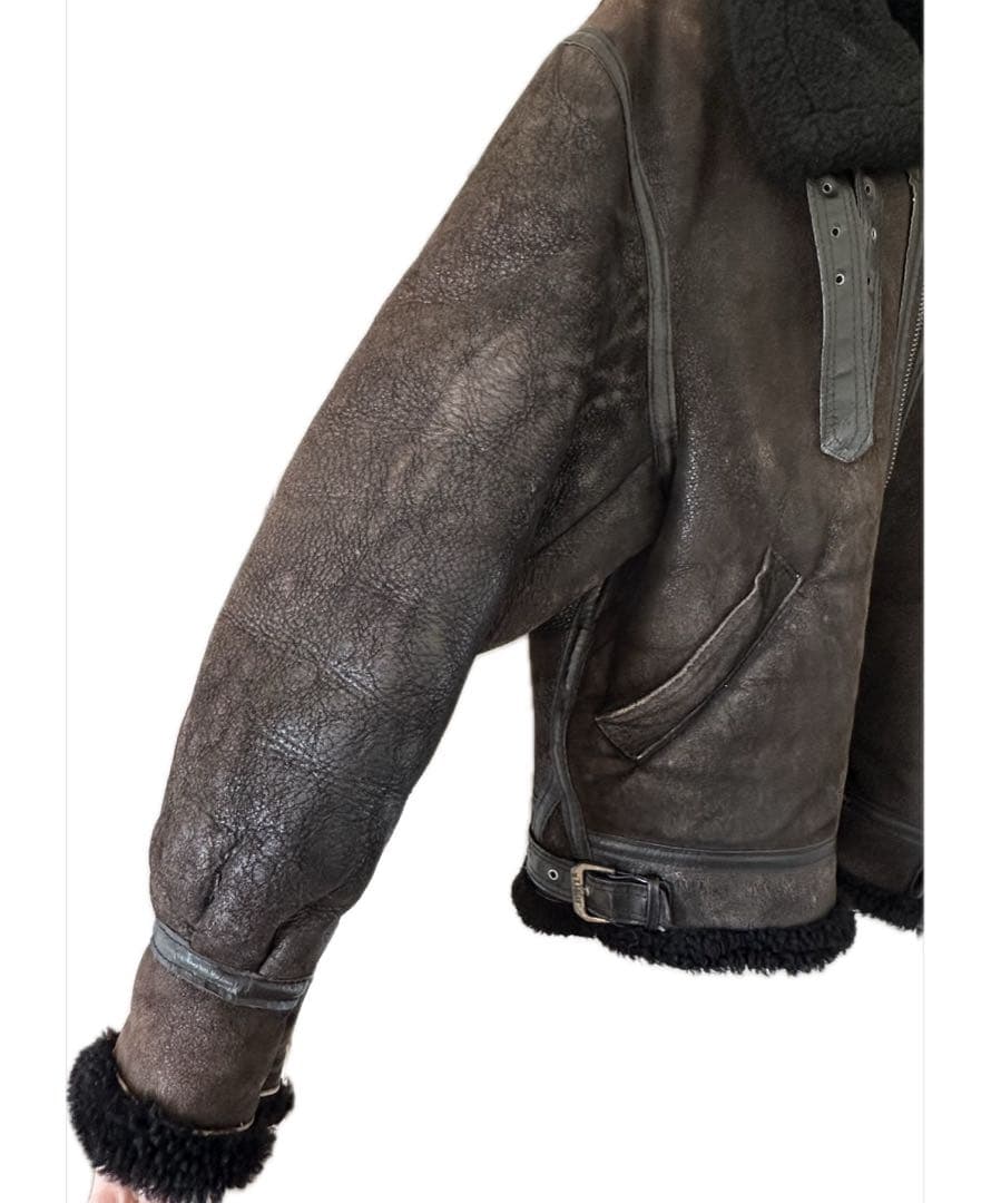 アヴィレックス B-3 USA製 フライトジャケット ムートン 黒 38