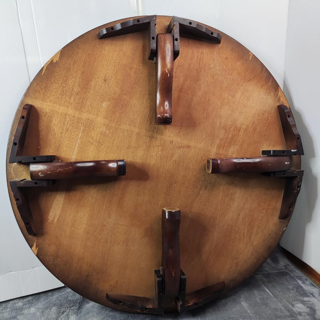 レトロ　大型ちゃぶ台　105cm　面白模様　折りたたみ