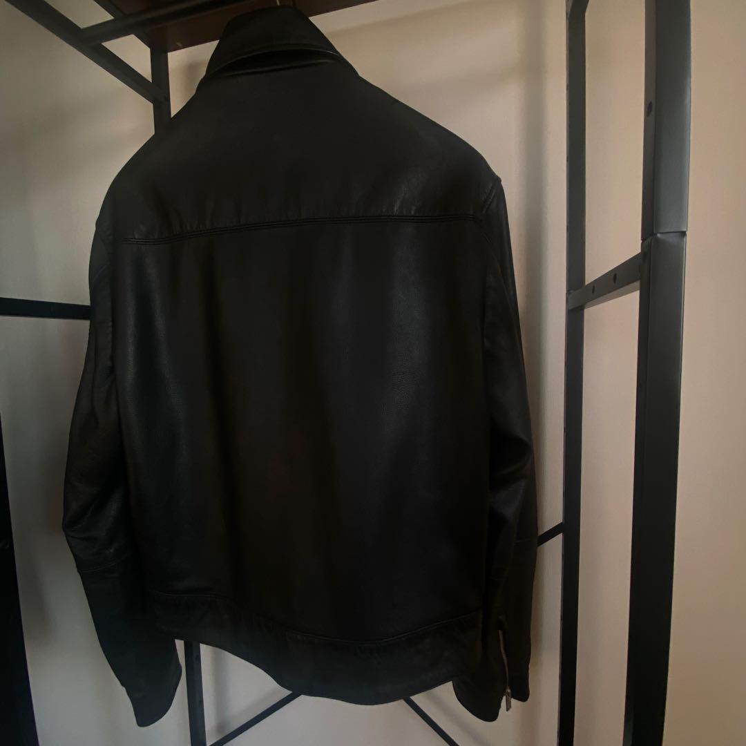 新品■ZARA リアルレザージャケット ボクシーフィット牛革 ブラック 黒