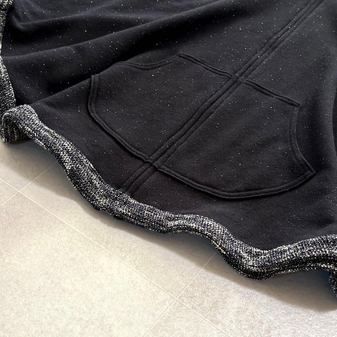 ヴィヴィアンタム　ポンチョ　ジップアップ　ラメ　ツイード　ブラック　サイズ0