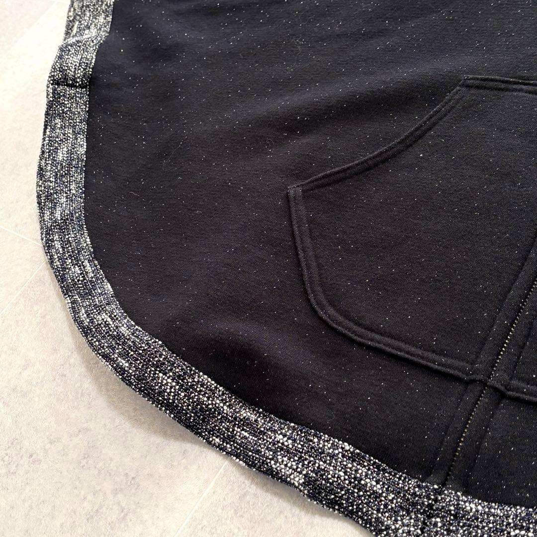 ヴィヴィアンタム　ポンチョ　ジップアップ　ラメ　ツイード　ブラック　サイズ0