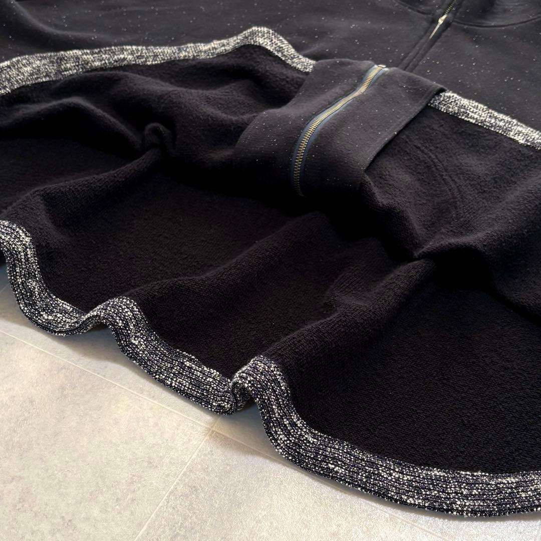 ヴィヴィアンタム　ポンチョ　ジップアップ　ラメ　ツイード　ブラック　サイズ0