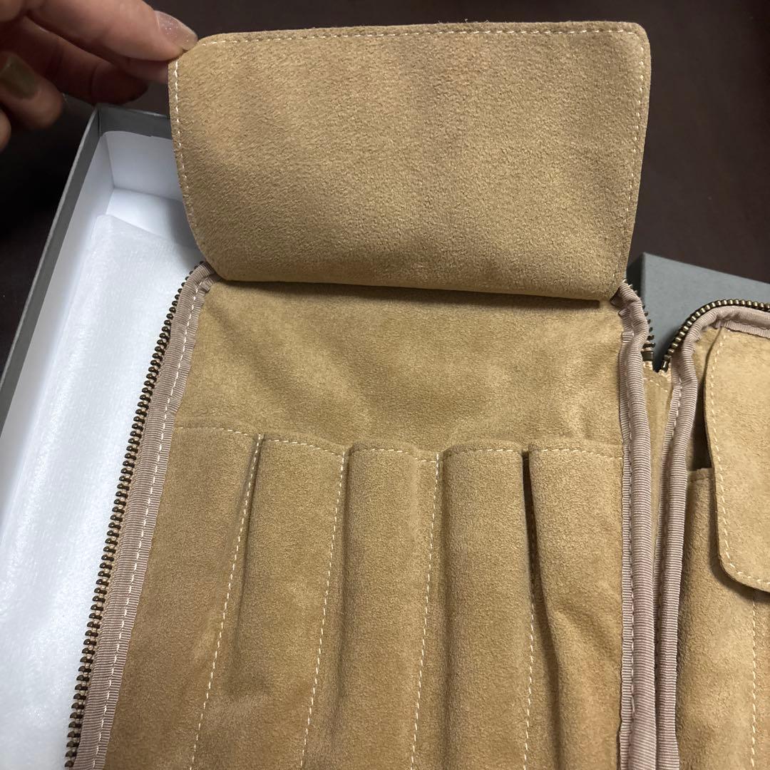 ス*ン様 ＆liebe 10本挿しジップペンケース ペブルヌメ ナチュラル アン