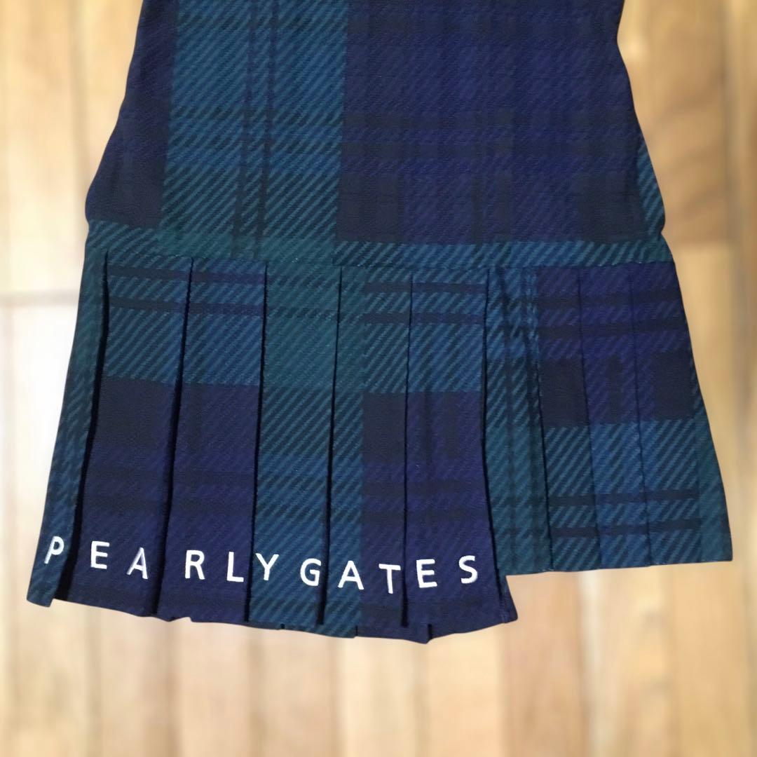 パーリーゲイツ　チェックジャガード ポロワンピース ブラック