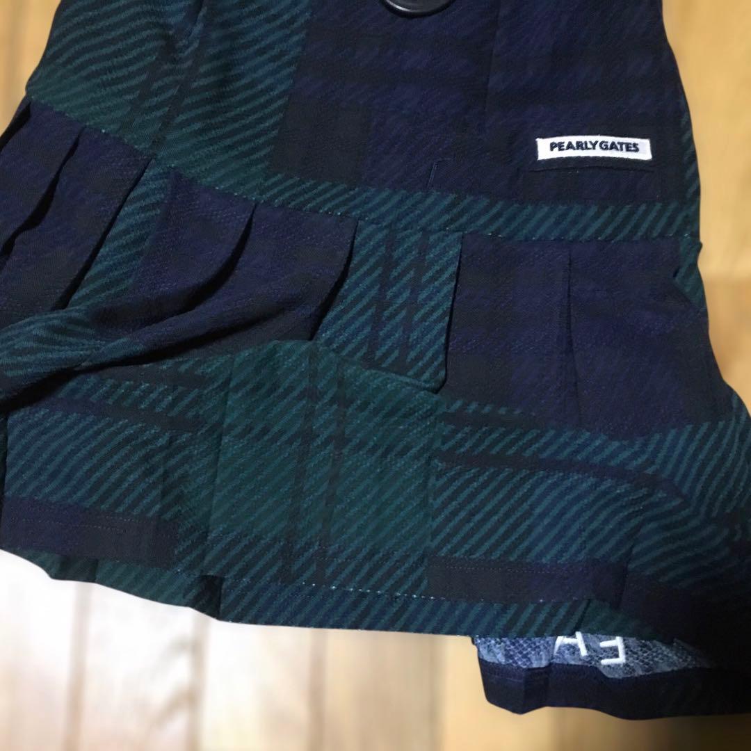 パーリーゲイツ　チェックジャガード ポロワンピース ブラック