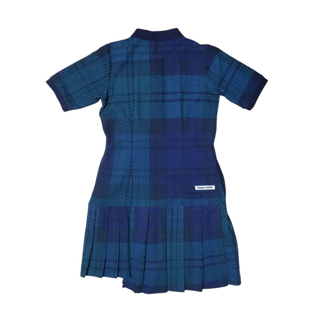 パーリーゲイツ　チェックジャガード ポロワンピース ブラック