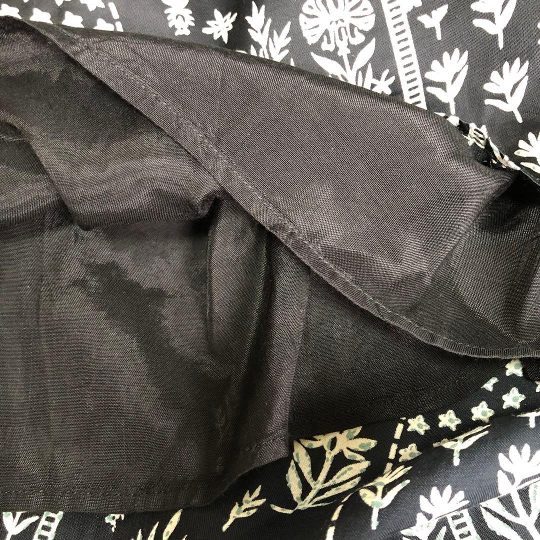 ne Quittez pas モダールサテンパッチワークプリントドレス S