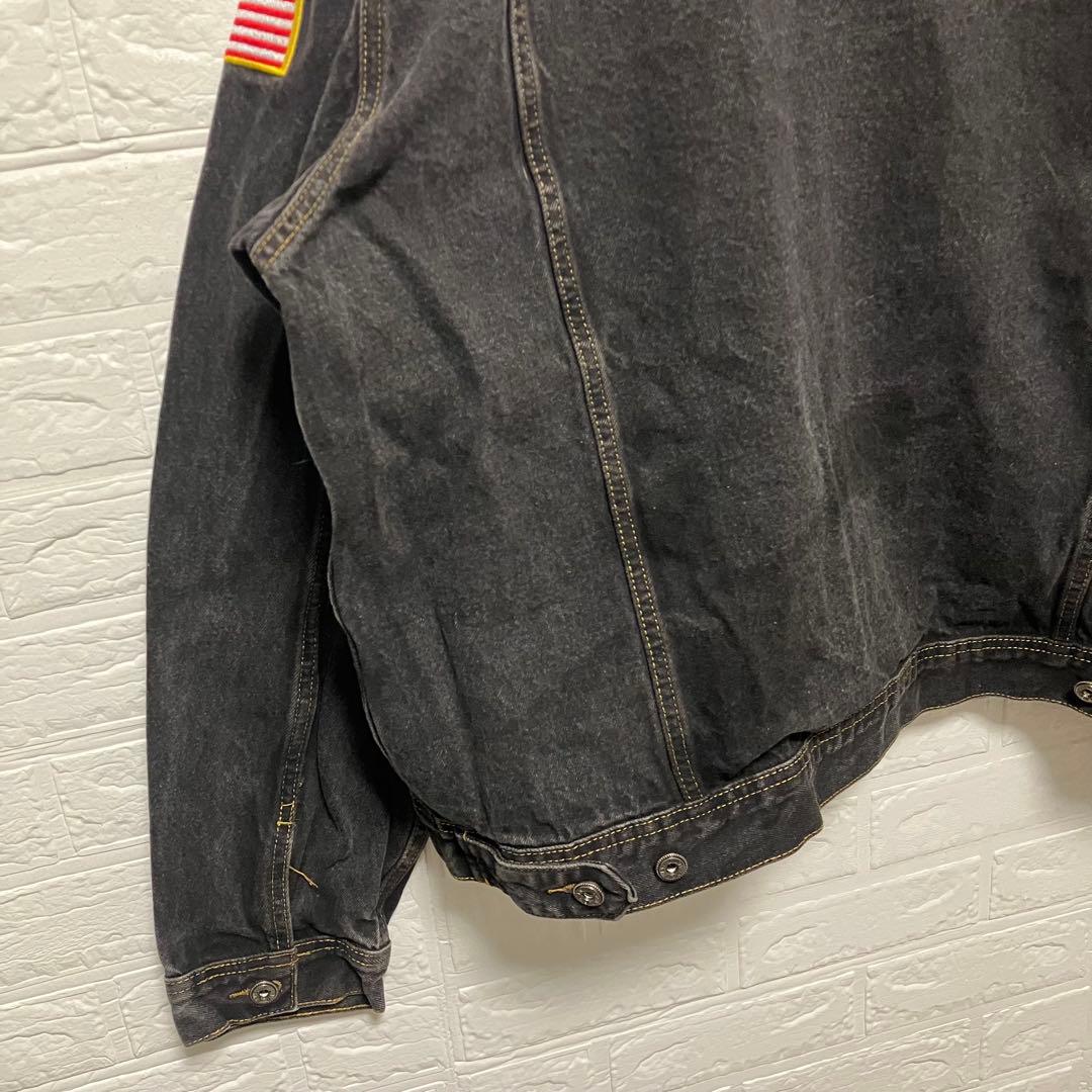 ●FA19【US輸入】デニムジャケット（Gジャン） ブラック系 【2XL相当】