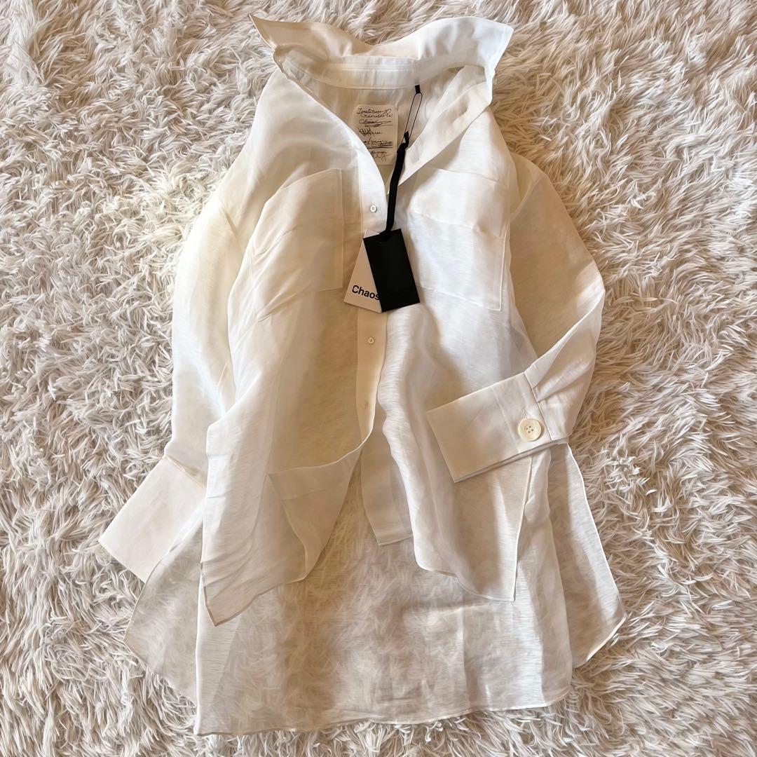 タグ付き✨ chaos カオス メランジェシャツ 定価52800円 ホワイト F