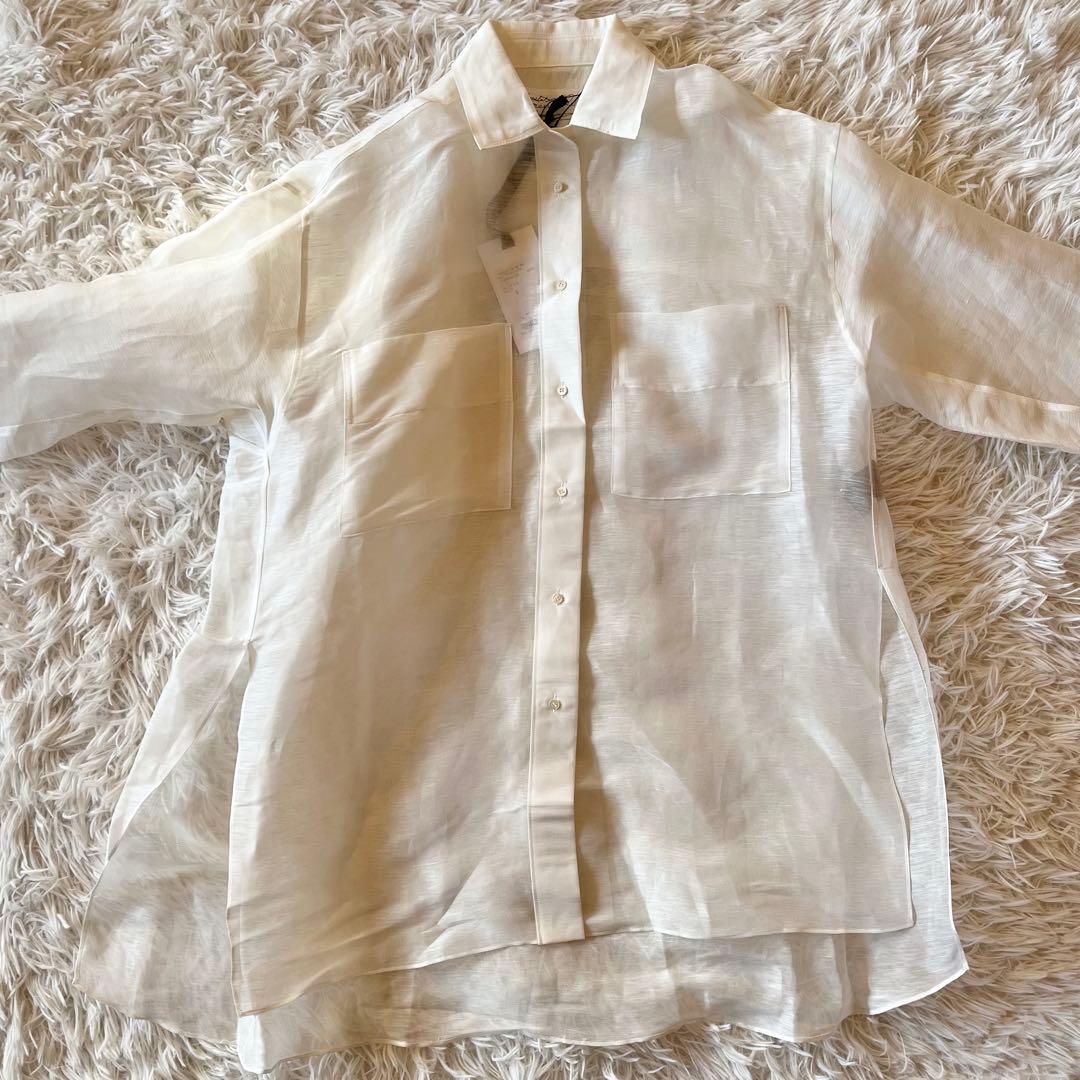 タグ付き✨ chaos カオス メランジェシャツ 定価52800円 ホワイト F