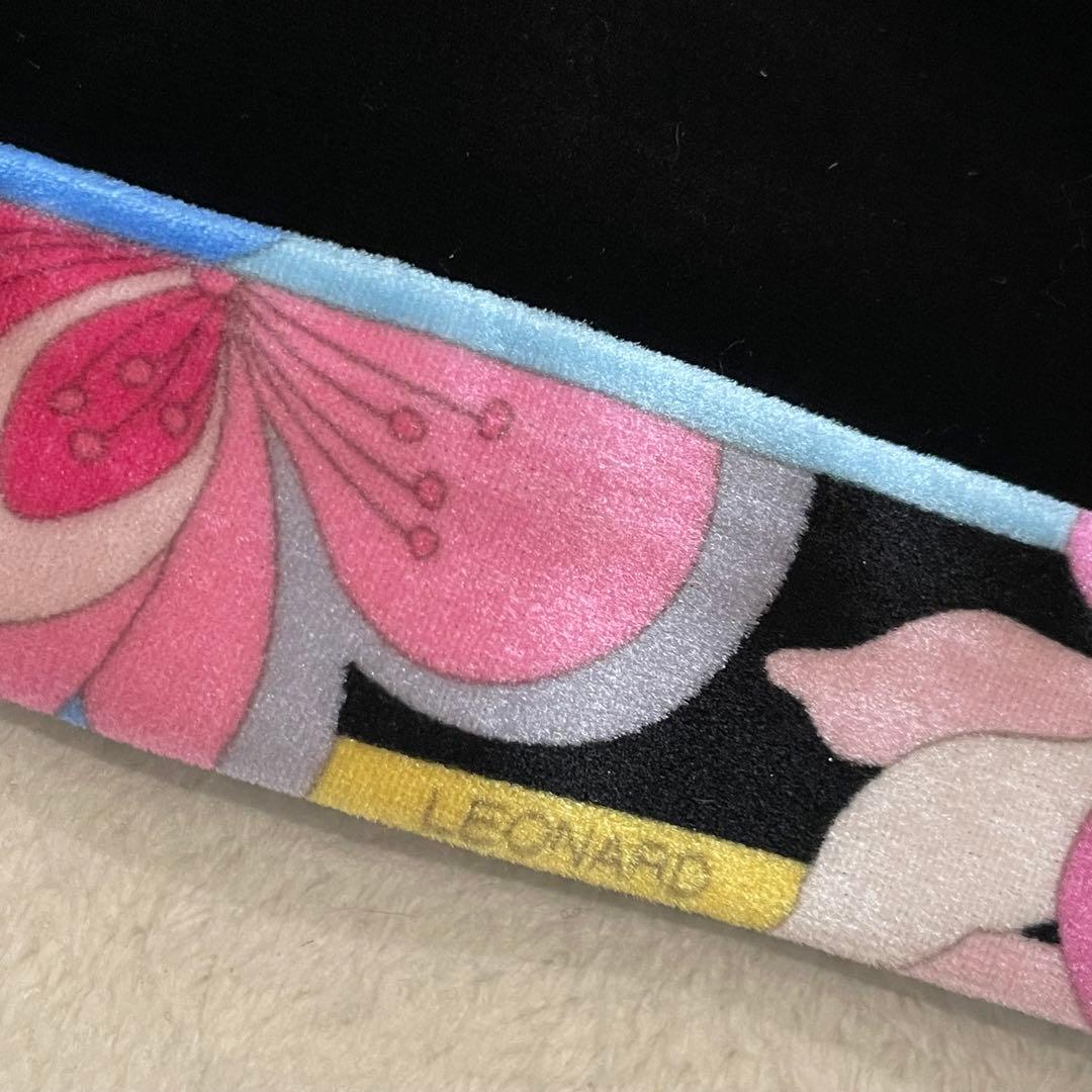 レオナール　パーカー　ベロア　花柄　近年モデル　トリム　ラインストーン　黒　3L