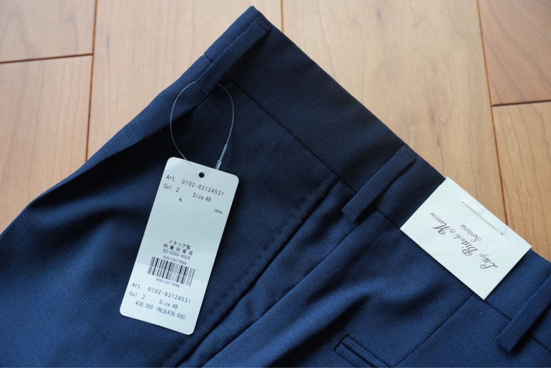 新品★ルイジビアンキマントヴァ Luigi Bianchi スラックス 48 紺