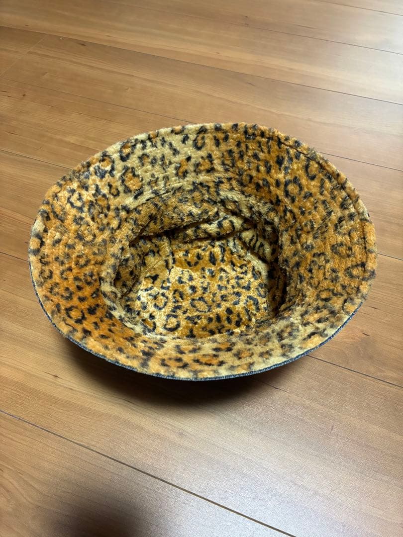 MINEDENIM デニムバケットハット　リバーシブル　ヒョウ柄