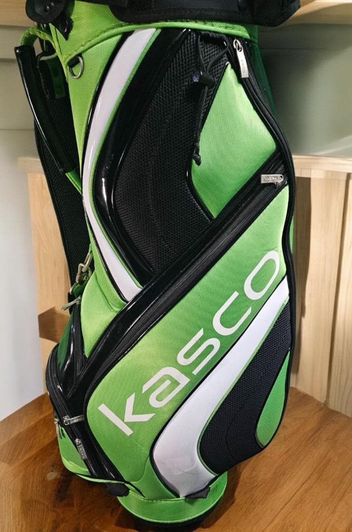 送料無料/美品　Kasco エナメル高級ゴルフバッグ・キャディバッグ