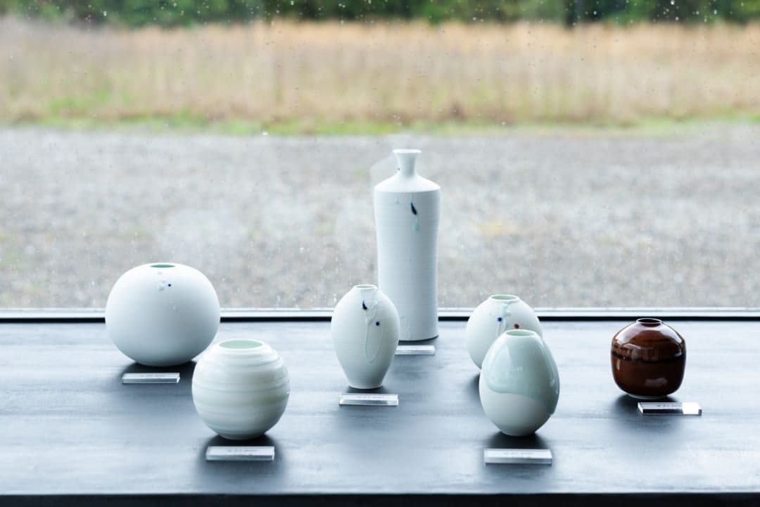 【百田暁生】現代作家 花入 花瓶 共箱 共布