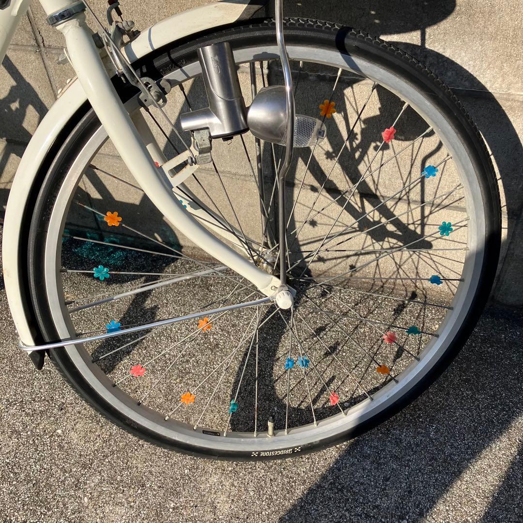 【引き取り限定】子供用自転車 エコパル　24インチ水色 花柄 前カゴ付き　女の子