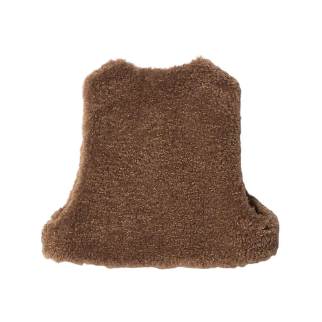 今期新作色　＜HYKE＞クロップド ベスト完売品　マッドブラウン