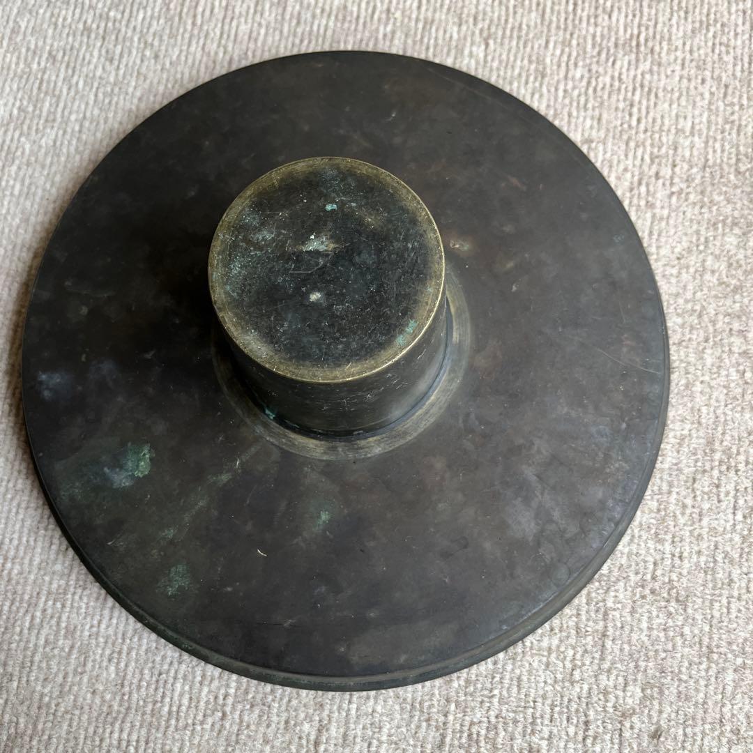 いけばな用花瓶 黒い金属製花器（剣山付き）