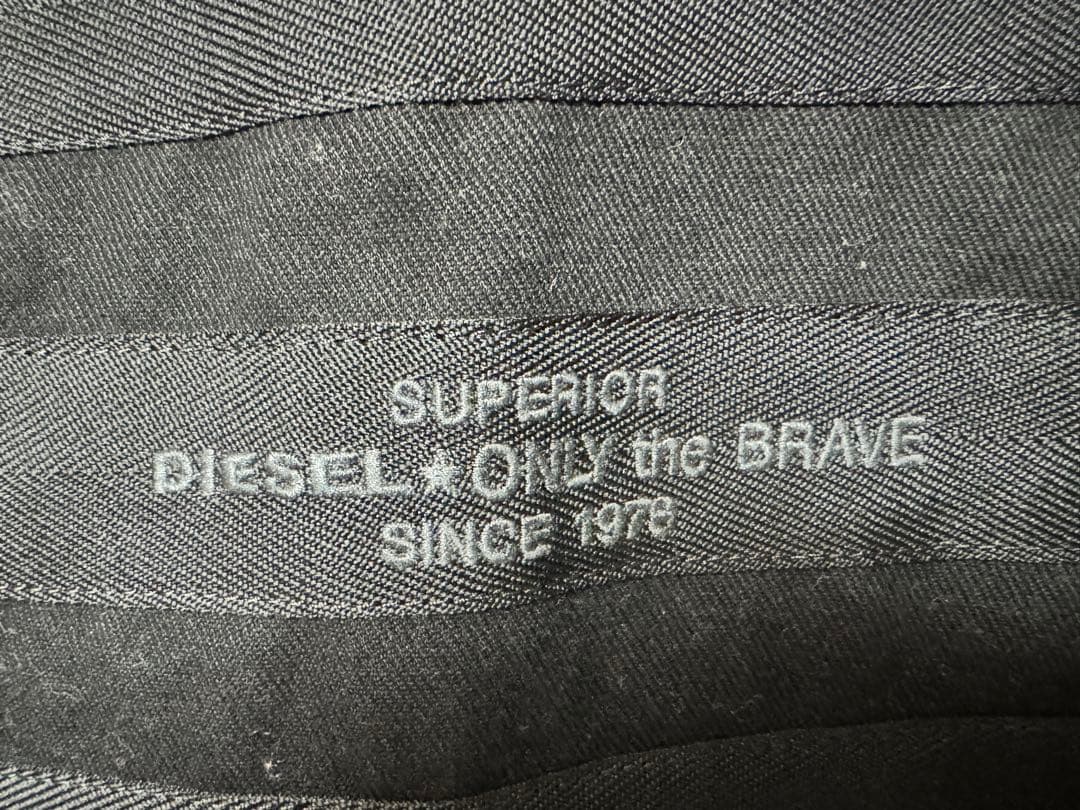 【美品】DIESEL ディーゼル キャンバスレイヤードジャケット レザー