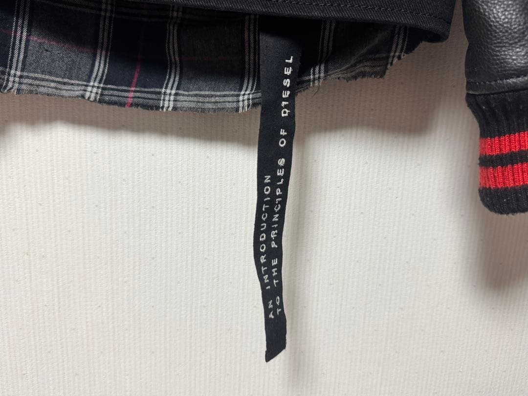 【美品】DIESEL ディーゼル キャンバスレイヤードジャケット レザー
