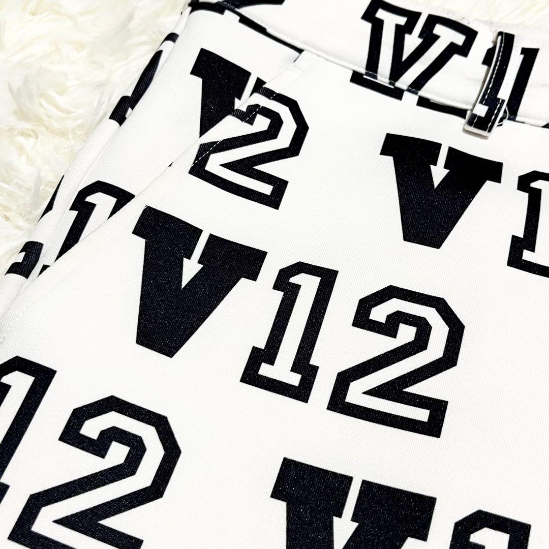v12 ヴィトゥエルヴ セットアップ ダンボールニット　ロゴ　総柄　XL