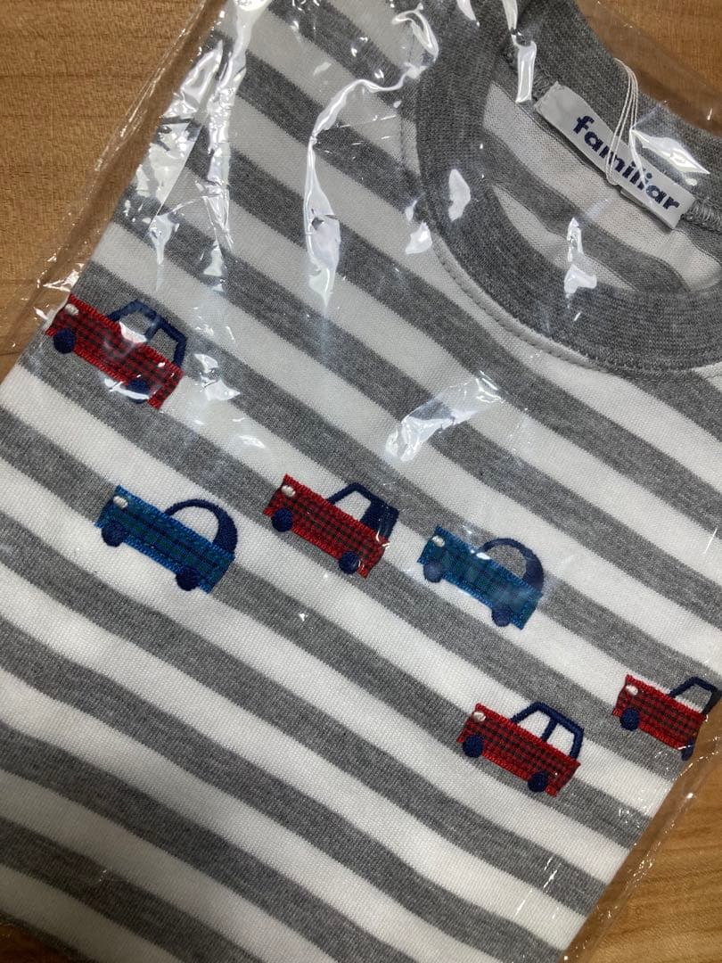 familiar ファミリア　 Tシャツ(半袖) グレー　ボーダー　90
