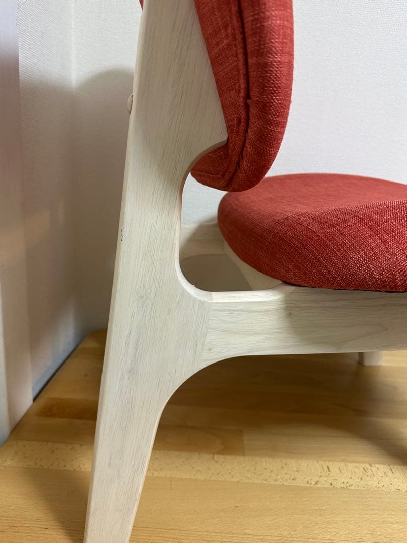 人気　リビングダイニング1人用チェア　リラックスワイド　オレンジ