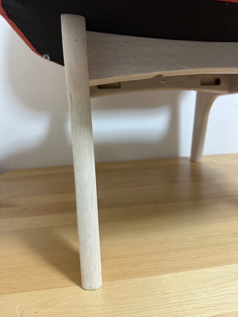 人気　リビングダイニング1人用チェア　リラックスワイド　オレンジ