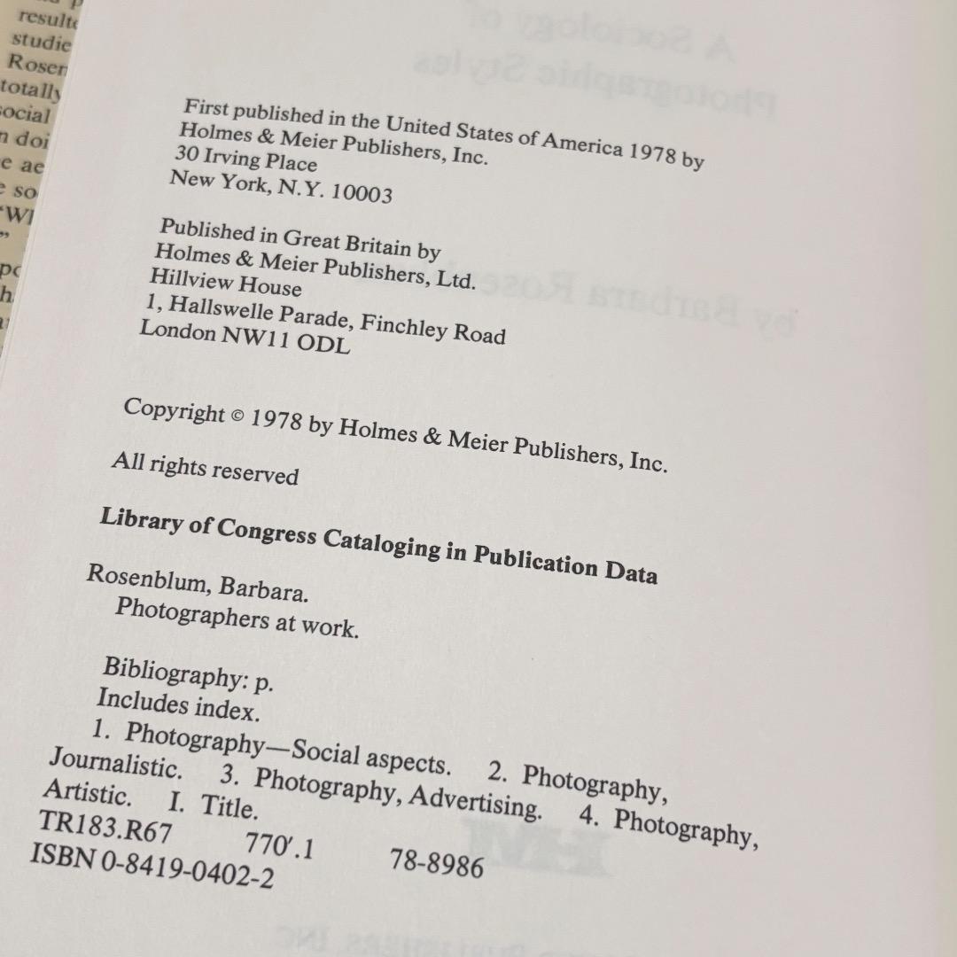 洋書 Photographers at Work