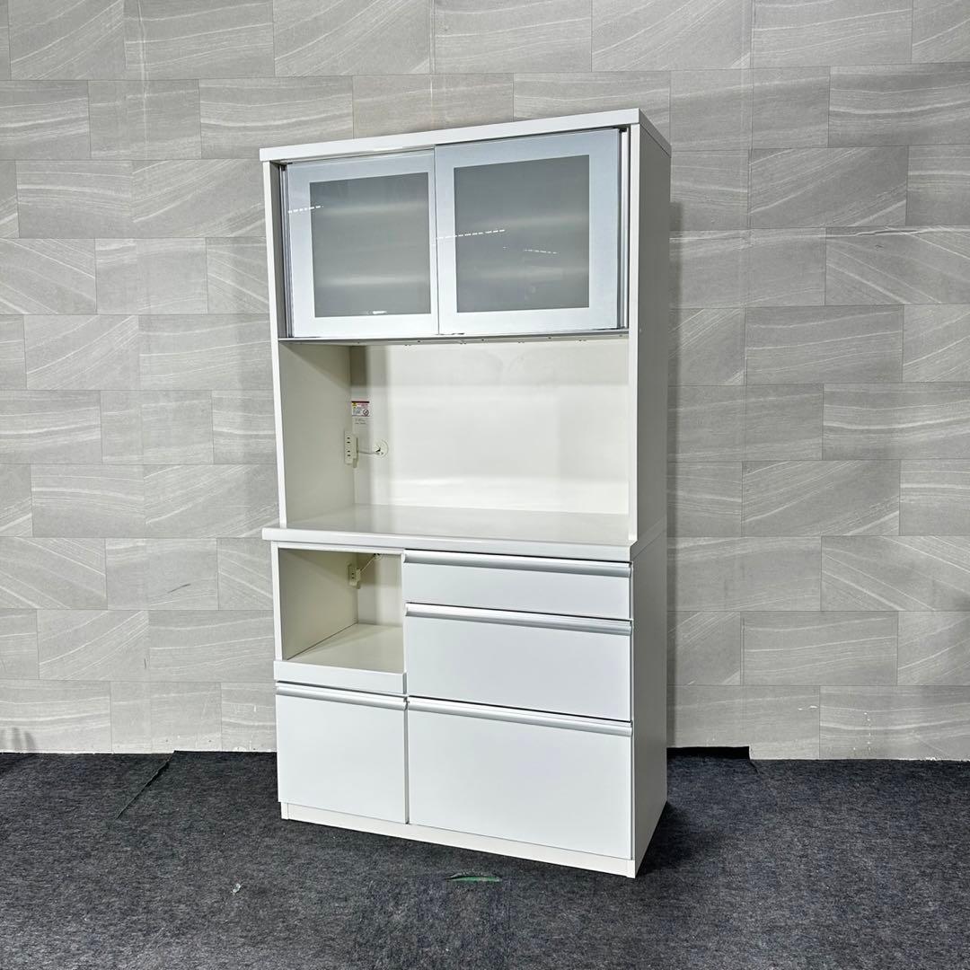 引取限定価格 松田家具 食器棚 メッカ 幅100cm シンプルd4948