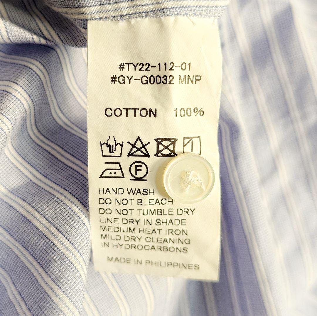 美品【大きいサイズ14】ジムフレックス ブルーストライプ シャツワンピース 綿