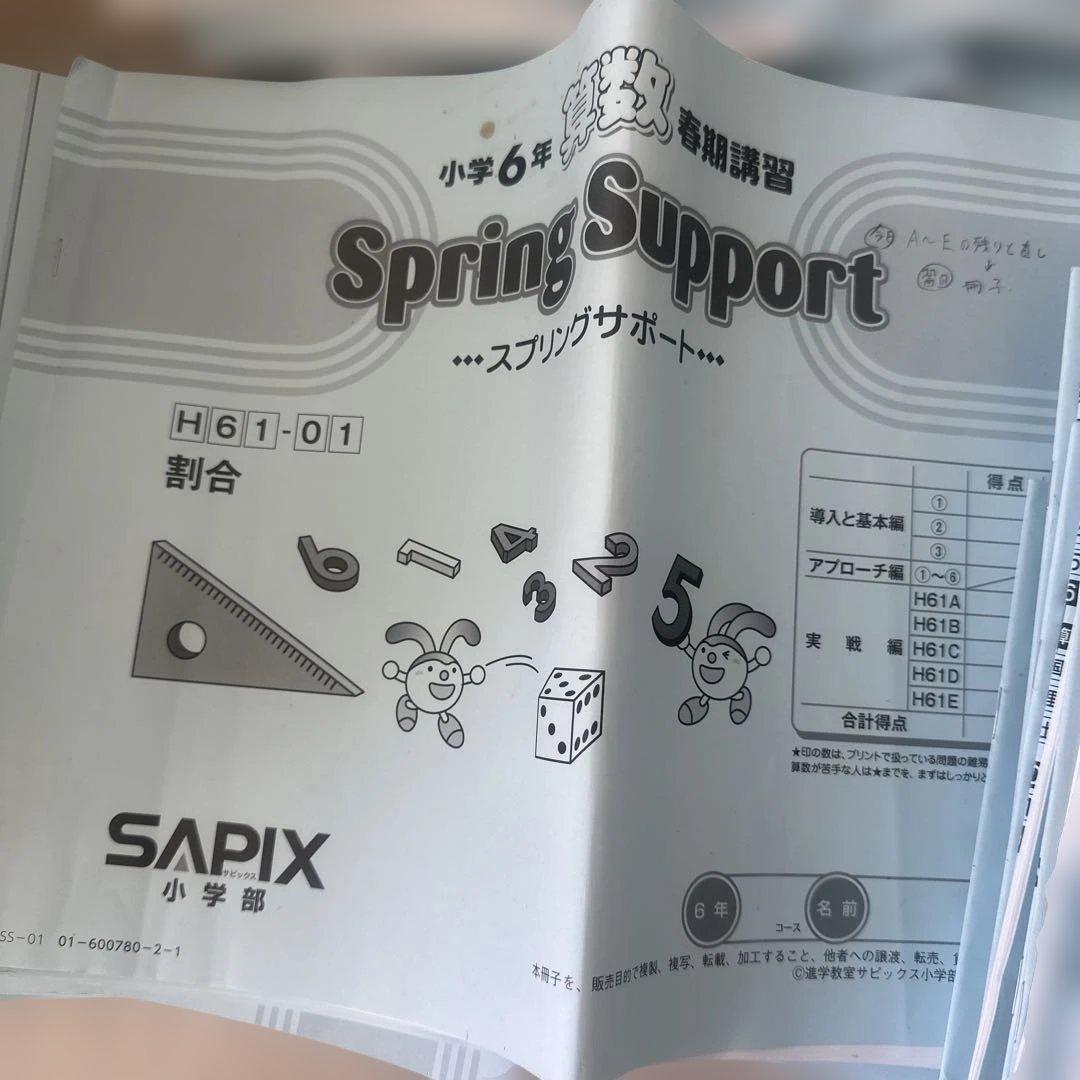 サピックス　SAPIX 6年生 算数 １年分