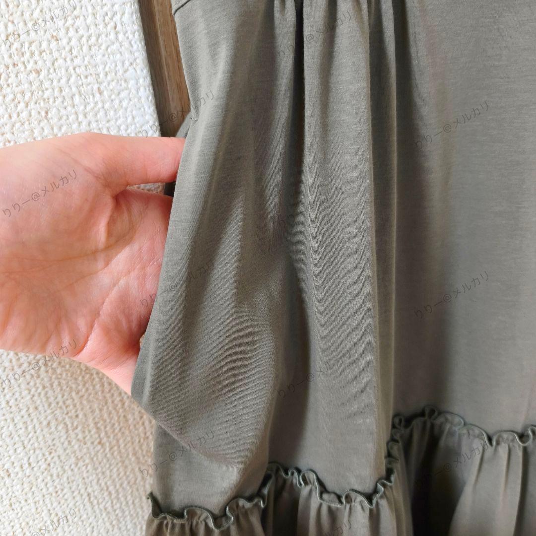 美品・現行品　BALLSEY　クリスピージャージーティアードワンピース　カーキ