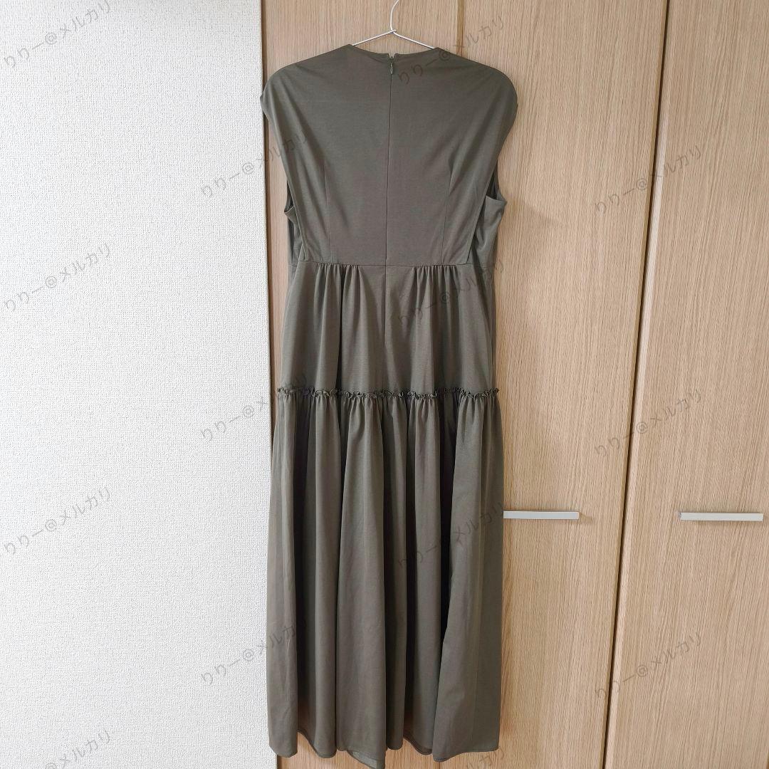 美品・現行品　BALLSEY　クリスピージャージーティアードワンピース　カーキ