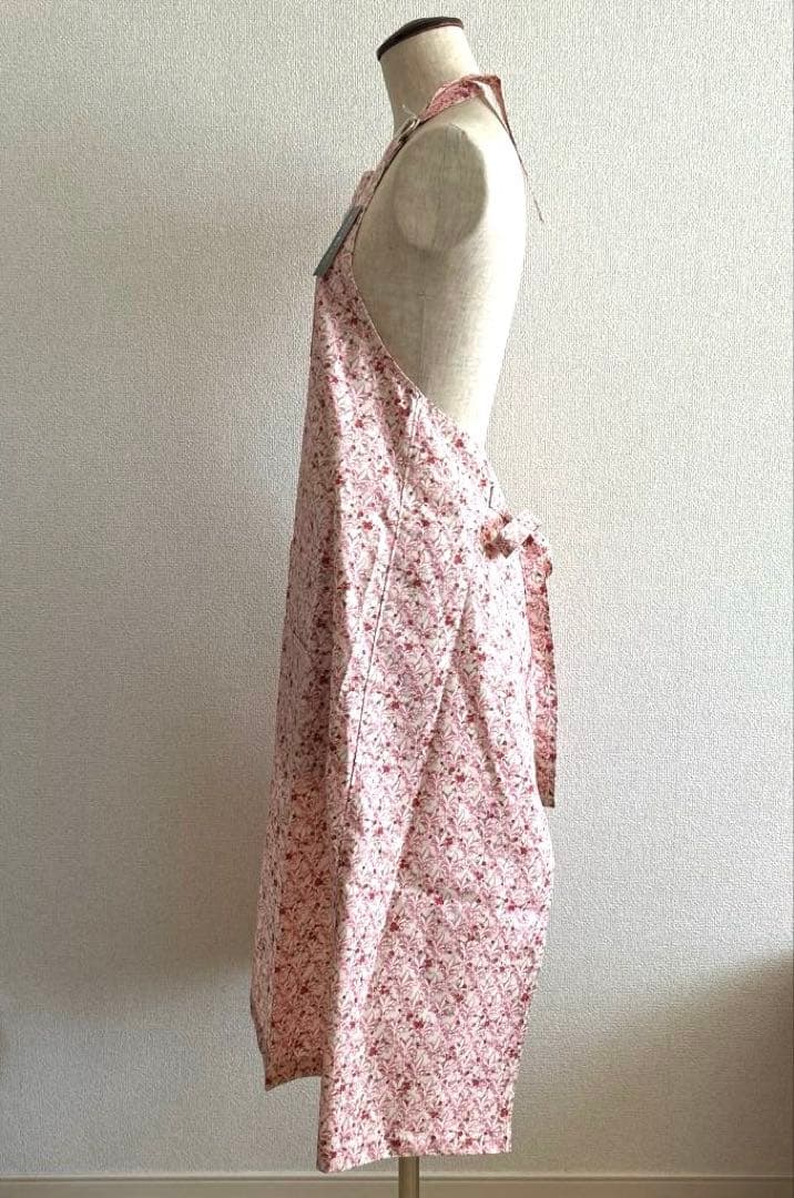 【未使用品】ラルフローレン　花柄エプロン　ピンク　綿100%