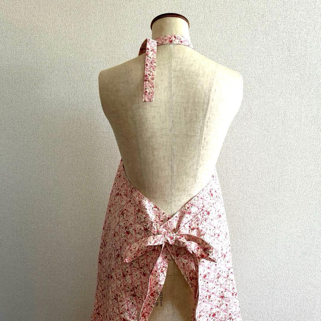 【未使用品】ラルフローレン　花柄エプロン　ピンク　綿100%