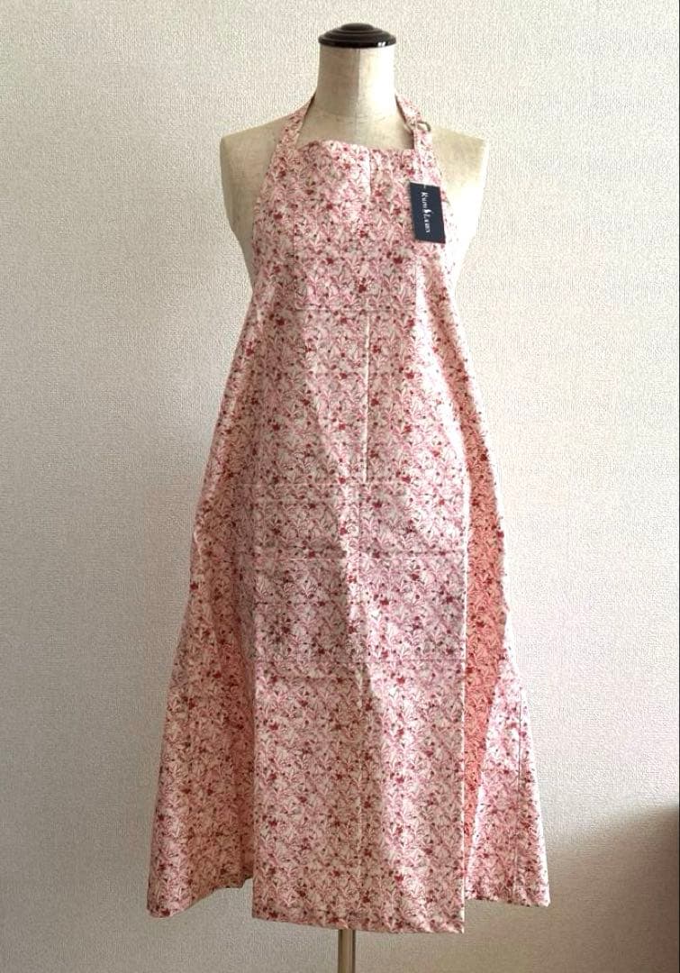 【未使用品】ラルフローレン　花柄エプロン　ピンク　綿100%