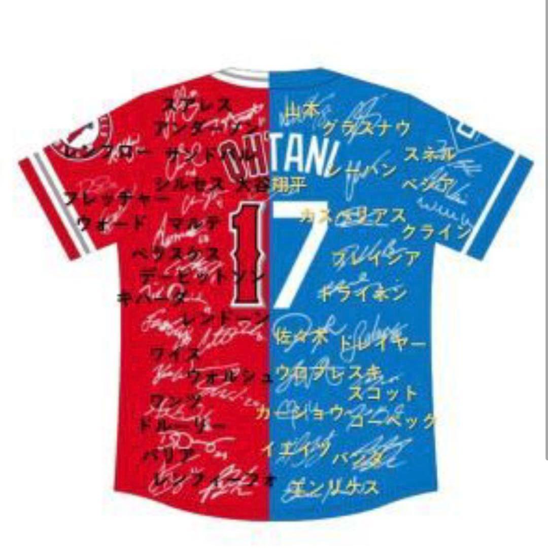 音*ん様 非売品 大谷翔平 サインプリントドジャースエンゼルスミックスユニフォー