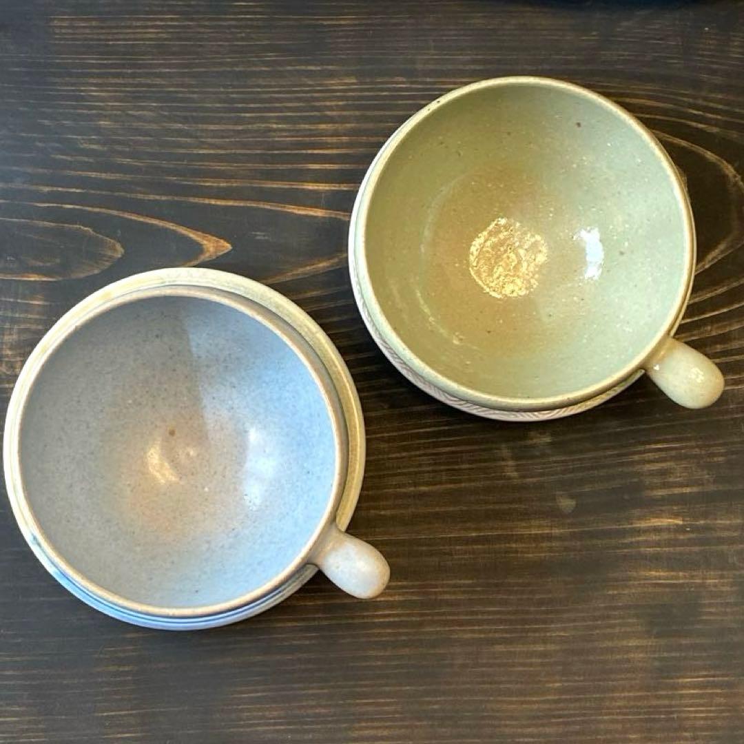 竹村良訓　スープカップ　２つ　貴重　とんすい　カフェオレボウル　一点もの　作家