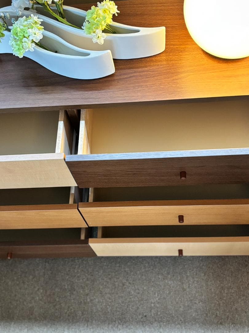 チェスト 6段 木製 ミッドセンチュリー 北欧風 収納家具 中村敬木工 引取限定