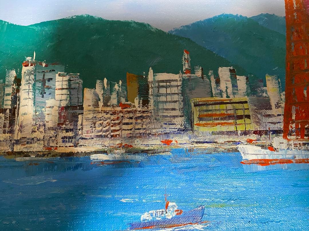 油彩画 神戸港 小林幸三 F10