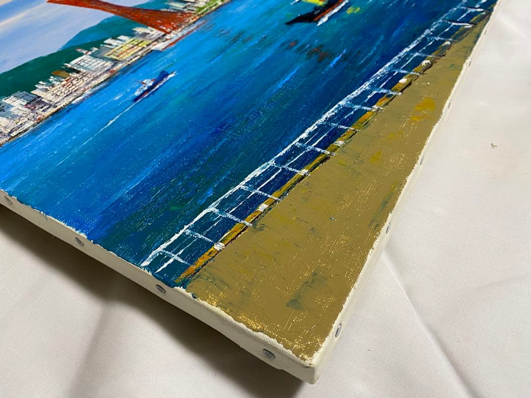油彩画 神戸港 小林幸三 F10
